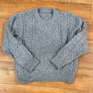 Daily Drills dusty blue Cable Knit Women's Sweater xs/s NWOT